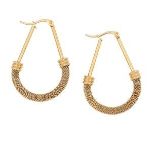 High Quality 18K Gold Plated Stainless Steel Braided Mesh Hoop